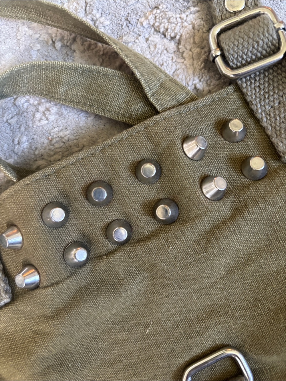 Y2K Mossimo Supply Co. Olive Green Canvas Messenger Crossbody Bag - Picture 5 of 5